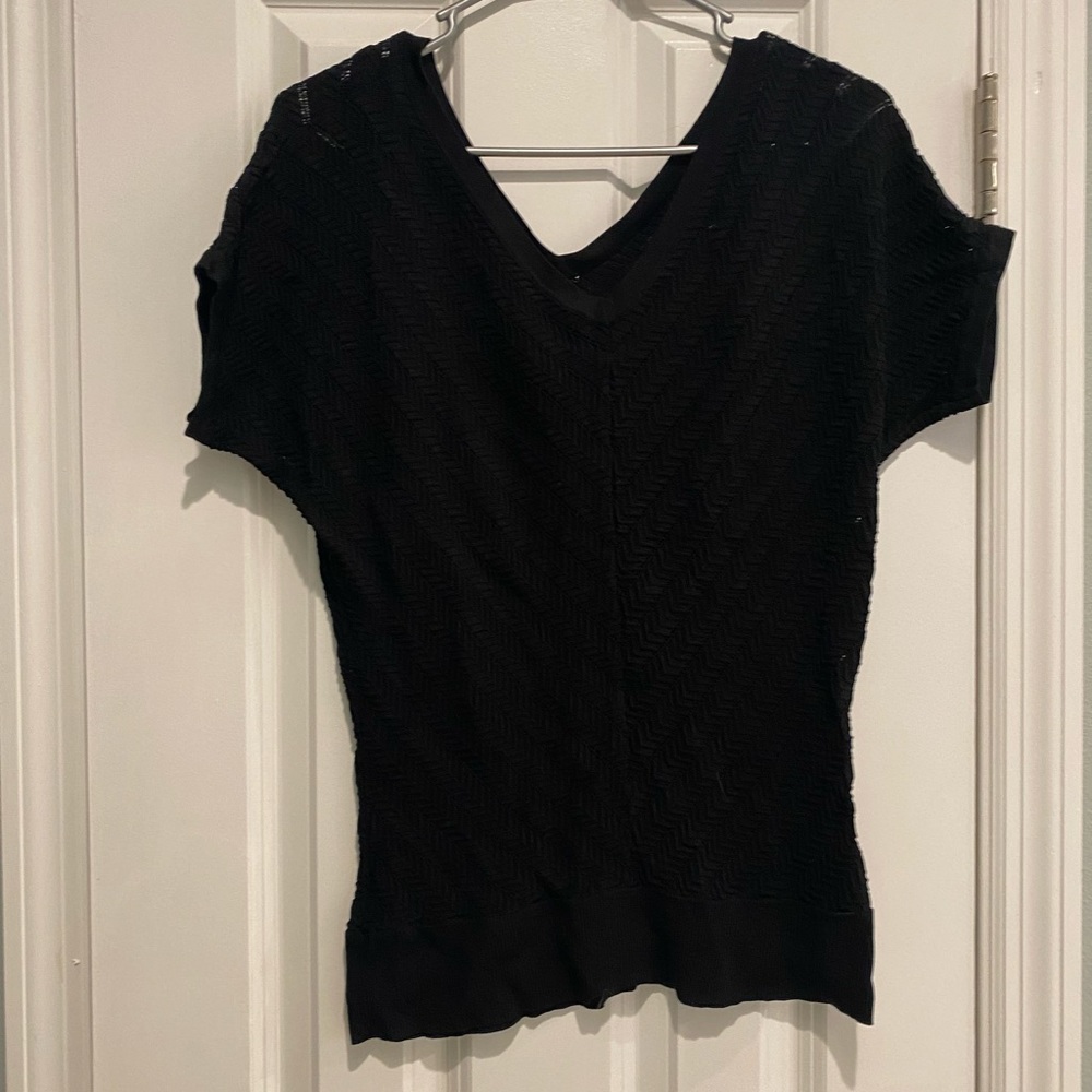Black White House Black Market Blouse
